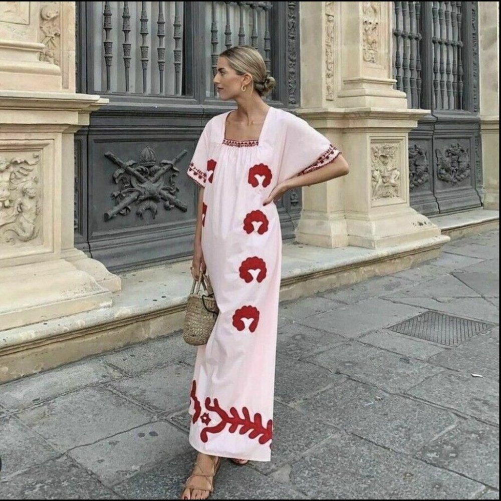 COPY - ZARA BNWT EmbroideredBoho Dress Floral Limited Edition Sz XS - Picture 2 of 9
